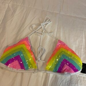 Victoria’s Secret swim sequined triangle top